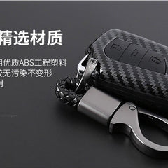 Toyota 3 Button Flip Key ABS+Silicone Car Key Cover Case With Keychain For Innova Crysta, Corolla Altis