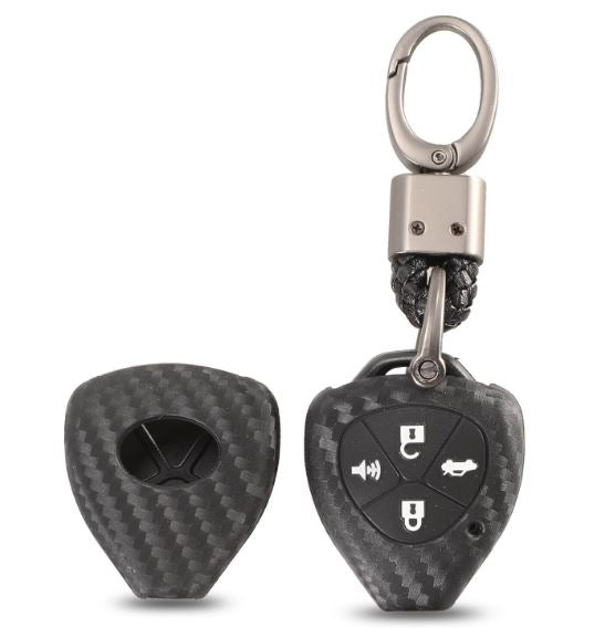 Toyota 4 Button ABS+Silicone Car Key Cover Case With Keychain