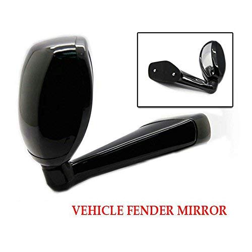 Black Toyota New Fortuner Car Bonnet Fender Side Mirror Wide Angle View