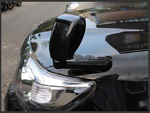 Black Toyota New Fortuner Car Bonnet Fender Side Mirror Wide Angle View
