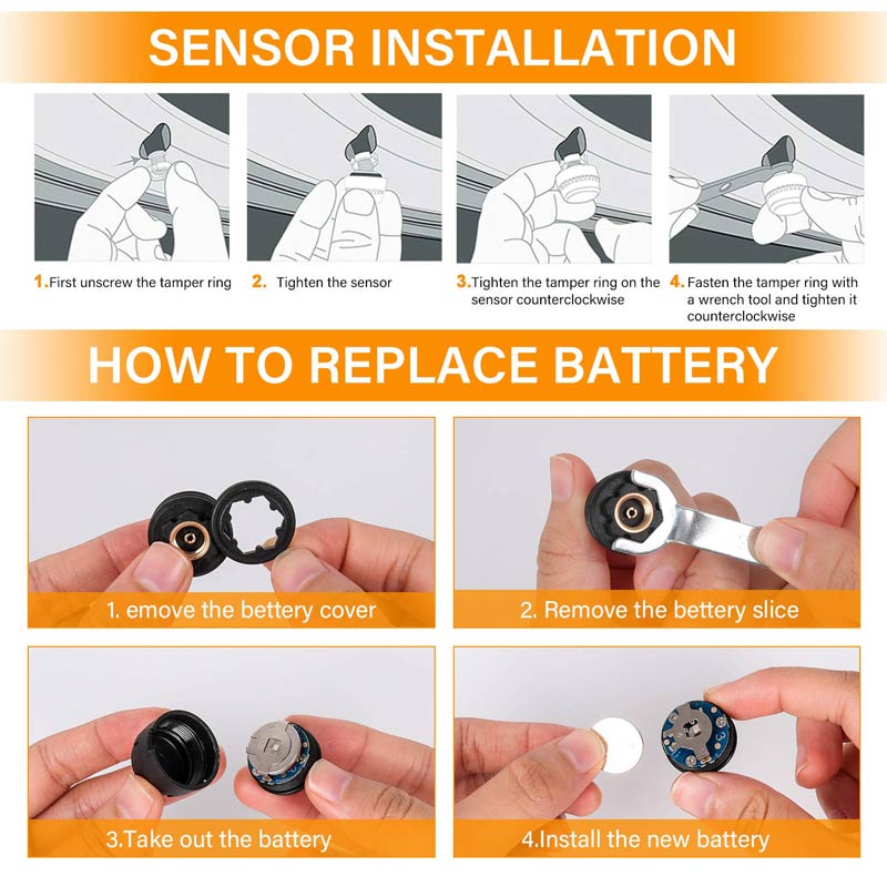 TPMS DIY Car Tire Pressure Monitoring System Solar Power Universal Wireless LCD Display with 4 External Sensors Real-time Display 4 Tires' Pressure & Temperature