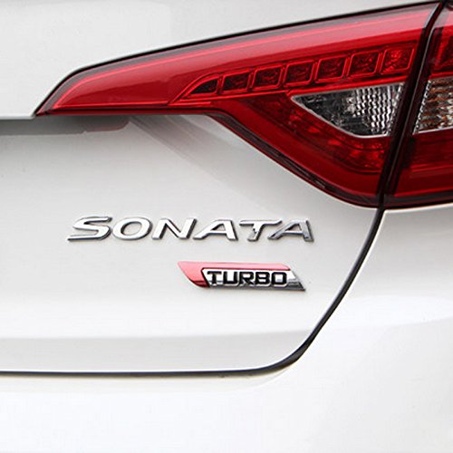 3D Metal TURBO Car Emblem for Auto Turbocharged Drive Display, Never Fade & Water Proof & 3M Self Adhesive - Red