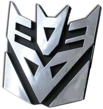 Trans Decepticons Plastic Logo 3D Car Hood Ornament / Decal.