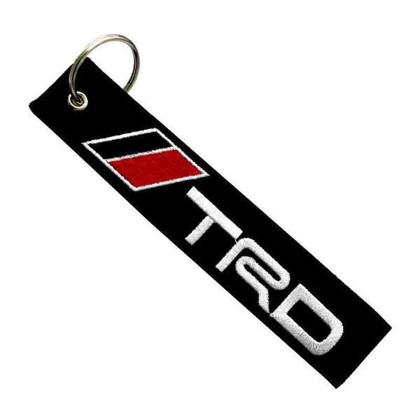 TRD Car Bike Embroidered Fabric Tag Strap Keyring Key Holder