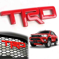 1pc Red 3D Metal TRD Emblem Logo Badge Side Sticker Sports Decorative Vehicle