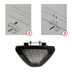 F1 Style Triangle 12 RED LED Flashing 3rd Brake Lamp Light