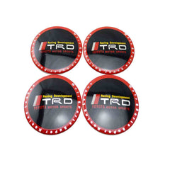 4pcs TRD RACING Development Emblem Car Wheel Center Hub Cap Caps Badge Sticker Decal 60mm