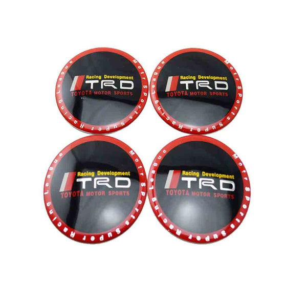 4pcs TRD RACING Development Emblem Car Wheel Center Hub Cap Caps Badge Sticker Decal 60mm