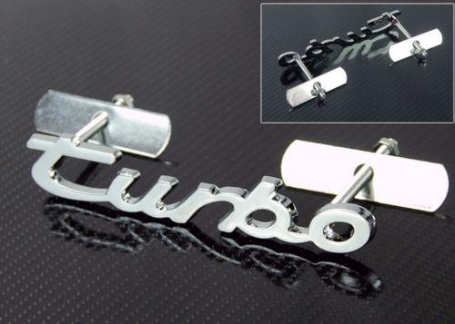 1pc Front Grill TURBO 3D Car Emblem Tuning Metal Logo Badge
