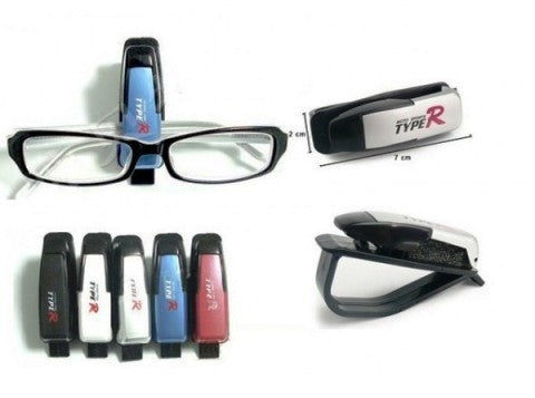 Car Type R Visor Sunglass Clip Holder-Blue