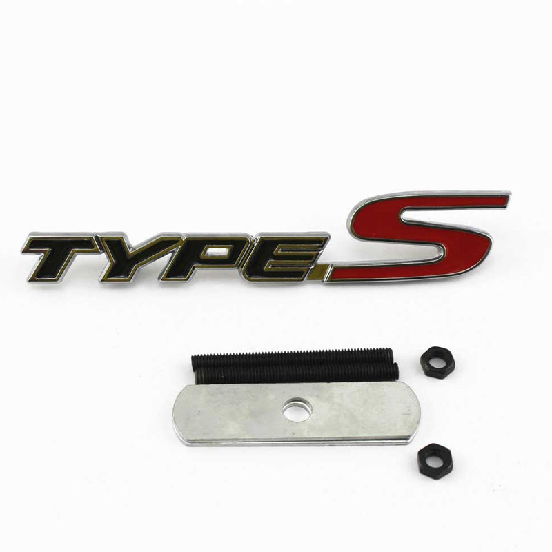 1pc Front Grill TypeS Black 3D Car Emblem Tuning Metal Logo Badge