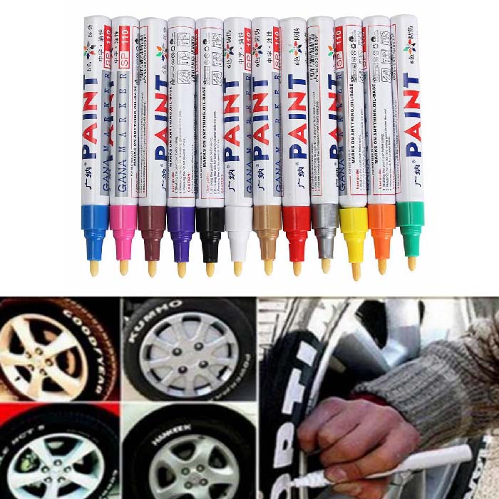 1pc White Tire Lettering Waterproof Permanent Paint Pens Marker Car Write on Tyre