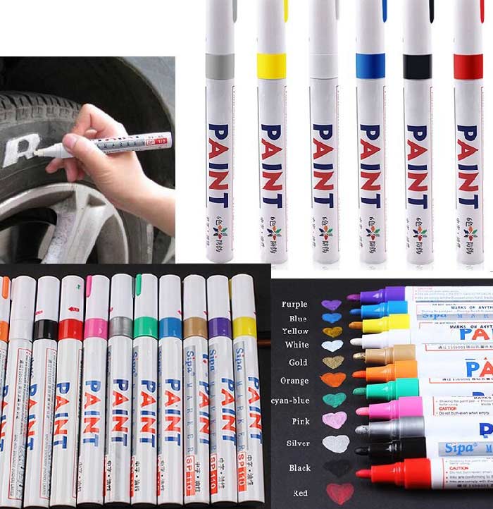 1pc Gold Tire Lettering Waterproof Permanent Paint Pens Marker Car Write on Tyre