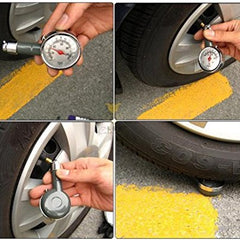 Premium Metallic Tyre Pressure Gauge with Case for Car, Bike, cycle etc.
