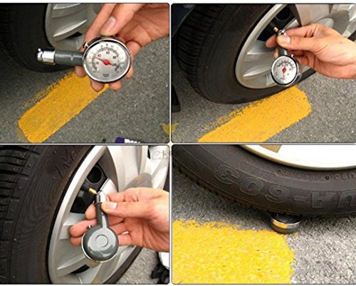 Premium Metallic Tyre Pressure Gauge with Case for Car, Bike, cycle etc.