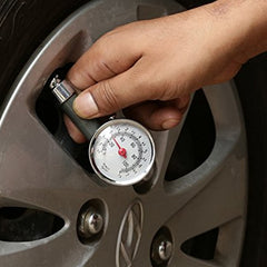 Premium Metallic Tyre Pressure Gauge with Case for Car, Bike, cycle etc.