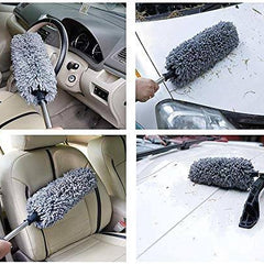 Ultra Soft Microfiber Lint Free Brush Extendable Telescoping Handle Tool Interior Exterior Multipurpose Smooth Cleaner Car Cleaning Duster with Storage Bag