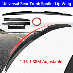 Universal 1.18-1.35M Adjustable Matt Black Car Rear Trunk Spoiler Lip Wing