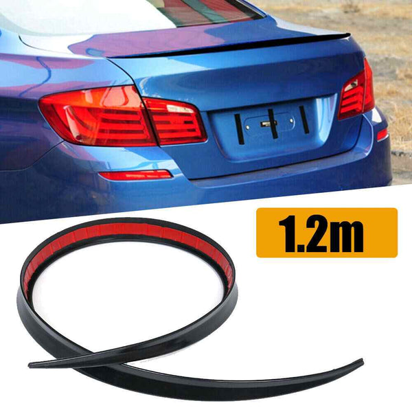 Universal 1.2M Golssy Black Car Rear Wing Lip Spoiler Tail Trunk Roof Trim Sticker