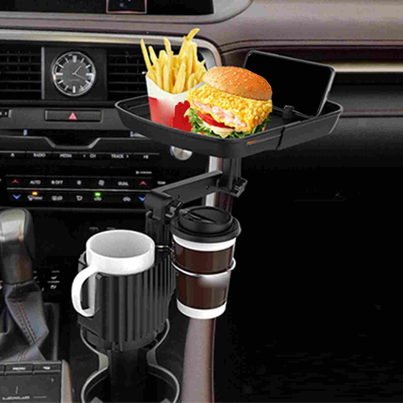 Universal 360 Swivel Arm Car Cup Holder Tray Dining Table For Car