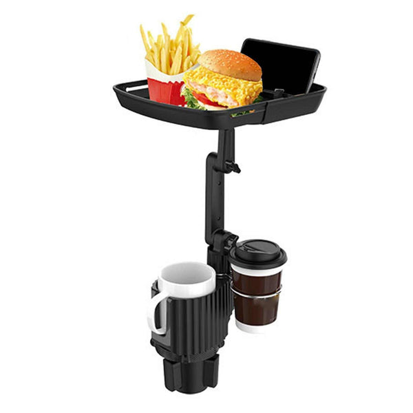 Universal 360 Swivel Arm Car Cup Holder Tray Dining Table For Car