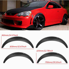 Universal Car Fender Flares 4 Pieces Flexible Yet Durable Polyurethane Black PU