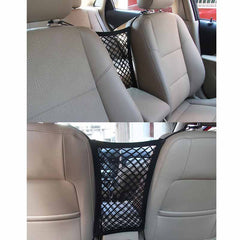 Universal Car Seat Storage Mesh/Organizer - Mesh Cargo Net Hook Pouch Holder for Bag Luggage Pets Children Kids Disturb Stopper