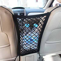 Universal Car Seat Storage Mesh/Organizer - Mesh Cargo Net Hook Pouch Holder for Bag Luggage Pets Children Kids Disturb Stopper