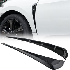 Universal Car Side Vent Air Flow Fender Intake Sticker Auto Exterior Decoration Accessories (Black)