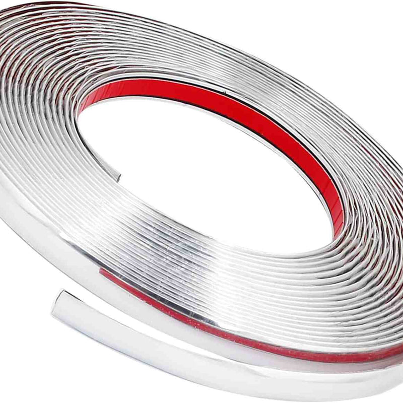 Universal Car Window Decorative Silver Chorme Tone Self Adhesive Beading Roll 18 Meter