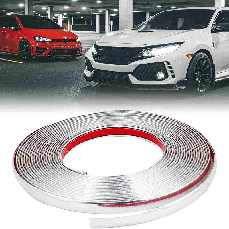 Universal Car Window Decorative Silver Chorme Tone Self Adhesive Beading Roll 18 Meter
