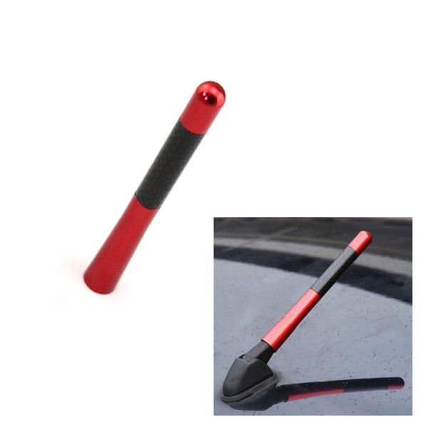 Universal Carbon BLACK Aluminum Fiber Car Auto AM/FM Radio Aerial Antenna + Screw