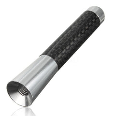 Universal Carbon BLACK Aluminum Fiber Car Auto AM/FM Radio Aerial Antenna + Screw