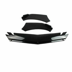 Universal Front Bumper Lip Splitter Cut Type Glossy Black