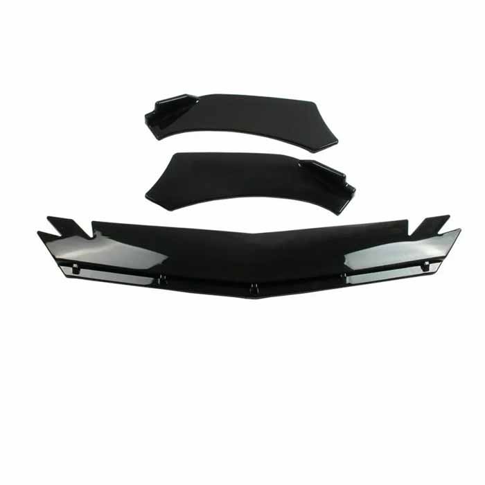 Universal Front Bumper Lip Splitter Cut Type Glossy Black
