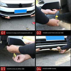 Universal Front Bumper Lip Splitter Cut Type Glossy Black