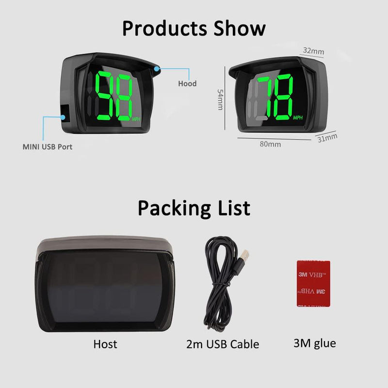 Universal HUD GPS Speedometer Digital Speed Meter Head Up Display for Cars Trucks USB Plug and Play KMH MPH New Car Accessories Electronics Factory Direct Offer Low Cost