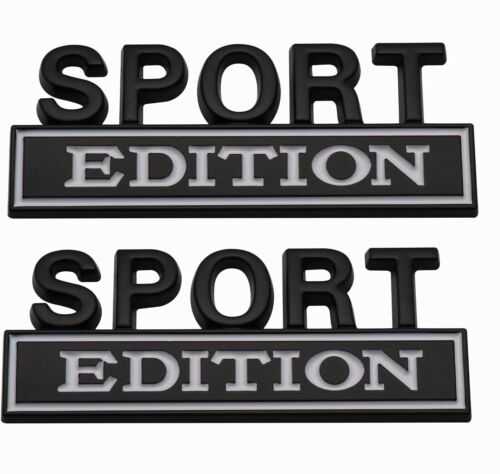 Universal NEW Black White SPORT EDITION Badge emblem For All Cars And Bikes