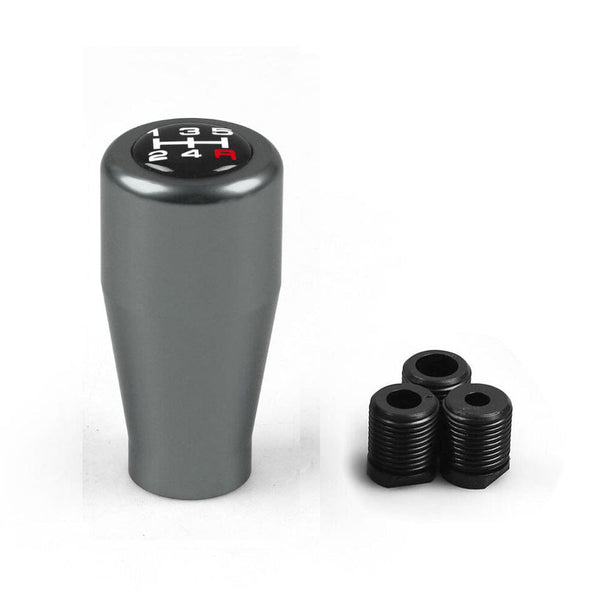 Universal Racing Manual 5 Speed Gear Shift Knob Shifter w/Adaptors M8 M10 M12-Black