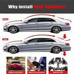 Universal Small Boot / Hatchback Car ABS Rear Wing Durable Anti Scratch Spoiler Modified Roof Extension Lip Glossy Black