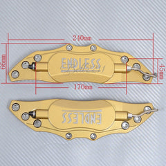 2pc Universal Car Aluminum Alloy ENDLESS Front & Rear Disc Brake Caliper Cover Small Size (Golden Color)