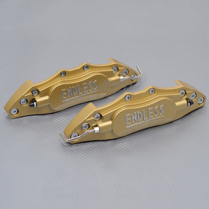 2pc Universal Car Aluminum Alloy ENDLESS Front & Rear Disc Brake Caliper Cover Small Size (Golden Color)