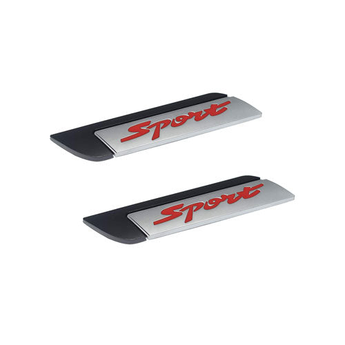 Black Sport 2pcs Universal Logo Car Metal Alloy Body Side Fender Emblem(Metal)