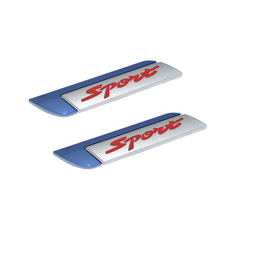 Blue Sport 2pcs Universal Logo Car Metal Alloy Body Side Fender Emblem(Metal)