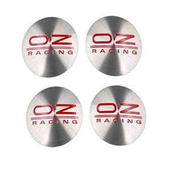 4pcs O.Z RACING Red And Silver Emblem Car Wheel Center Hub Cap Caps Badge Sticker Decal 60mm