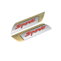 Gold Sport 2pcs Universal Logo Car Metal Alloy Body Side Fender Emblem(Metal)