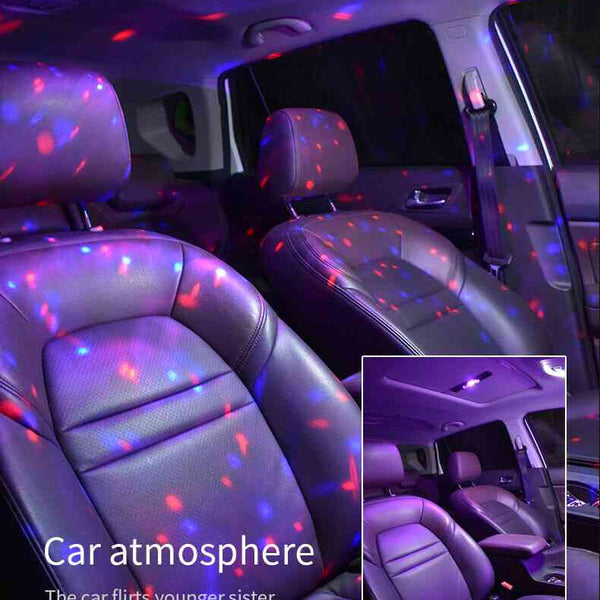 USB Car Atmosphere Lamp Star Light Interior Ambient Rechargeable Music Control D88