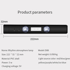 USB Car Atmosphere Lamp Star Light Interior Ambient Rechargeable Music Control D88
