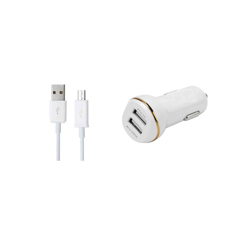 3.1A Dual Ports USB Car Charger for Ios/Android With USB Cable