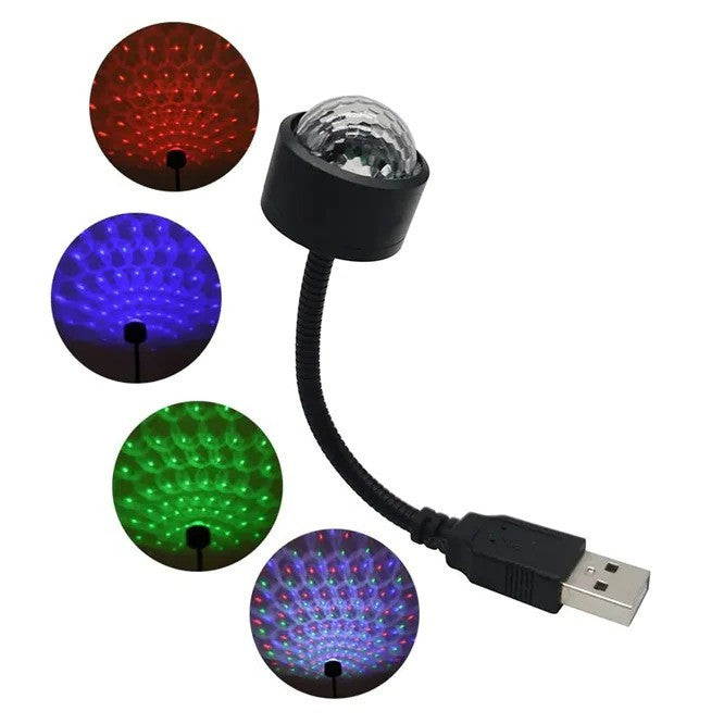 USB STAR NIGHT LIGHT PROJECTOR AND MINI DISCO BALL LIGHT ROOF INTERIOR CAR CEILING LIGHT